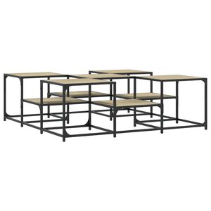 vidaXL Klubska mizica sonoma hrast 121x121x40 cm inženirski les