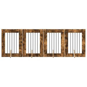 vidaXL Vrata za pse z stojali 4 pcs Dimljen hrast 60 x 80 cm