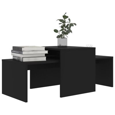 vidaXL Komplet klubskih mizic črn 100x48x40 cm iverna plošča