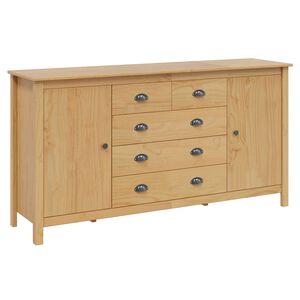 vidaXL Strani &scaron;al HILL Medeno rjava 154 x 40 x 80 cm Masivna borovina