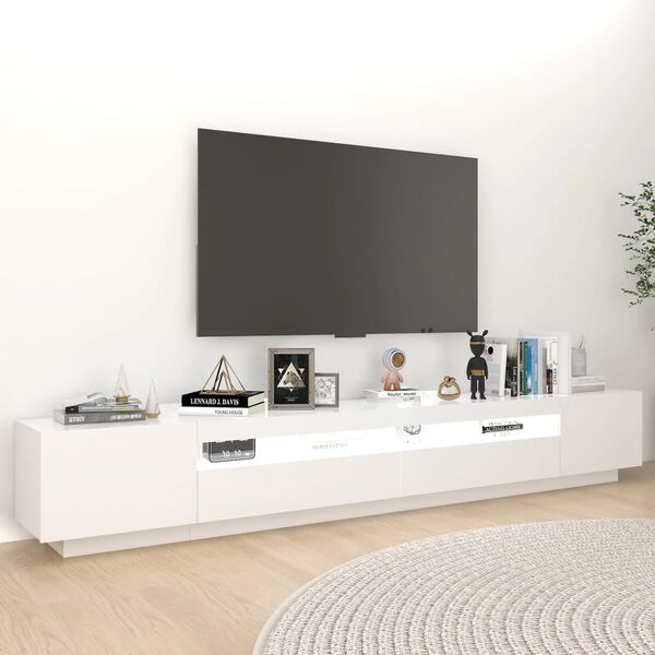 vidaXL TV omarica z LED lučkami bela 260x35x40 cm