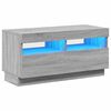 vidaXL TV omarica z LED lučkami siva sonoma 80x35x40 cm