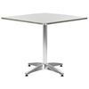 vidaXL Vrtna miza srebrna 80x80x70 cm aluminij