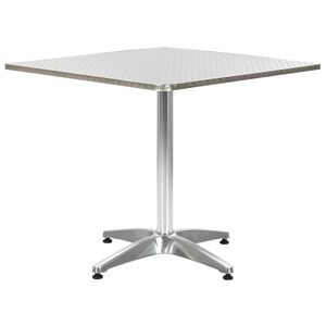 vidaXL Vrtna miza srebrna 80x80x70 cm aluminij