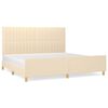 vidaXL Posteljni okvir brez vzmetnice krem 200x200 cm blago
