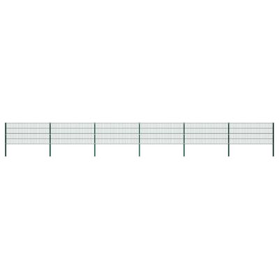 vidaXL Ograjni paneli s stebrički železo 10,2x0,8 m zeleni