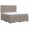 vidaXL Postelja boxspring z vzmetnico Taupe 200 x 200 cm Blago