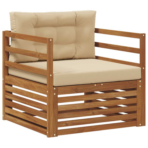 vidaXL Zunanja garnitura za sedenje Masivno akacijevo les in poliester