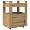 vidaXL Kuhinjski voziček artisan hrast 60 x 45 x 80 cm Konstruiran les