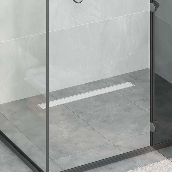 vidaXL 2 v 1 Odvod za prho srebrna 80 cm Nerjaveče jeklo 304