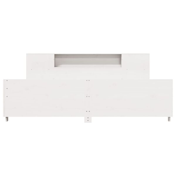 vidaXL Posteljni okvir brez vzmetnice bel 180x200 cm trdna borovina