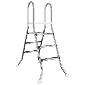 vidaXL Lestev za nadzemni bazen 100 cm 3-Step Nerjaveče jeklo 304