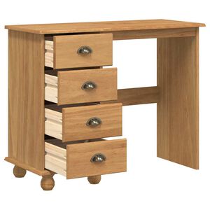 vidaXL Pisalna miza ASKIM Rjava 95 x 40 x 75 cm Masivno borovo les