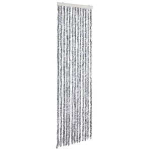 vidaXL Zavesa proti mrčesu iz &scaron;enilje 56x185 cm bela in siva