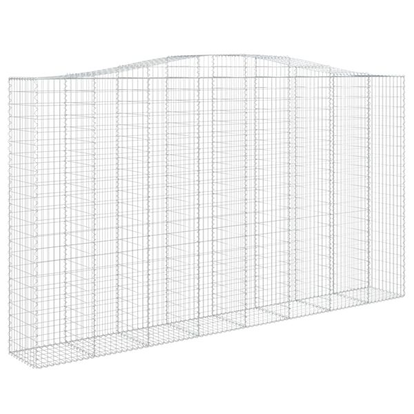 vidaXL Obokane gabion košare 2 kosa 400x50x220/240 cm pocinkano železo