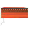 vidaXL Avtomatska tenda LED + senzor 3x2,5 m oranžna in rjava