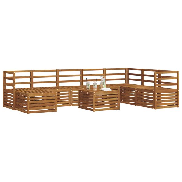 vidaXL Sedežne garniture Naravna Masiven les akacije