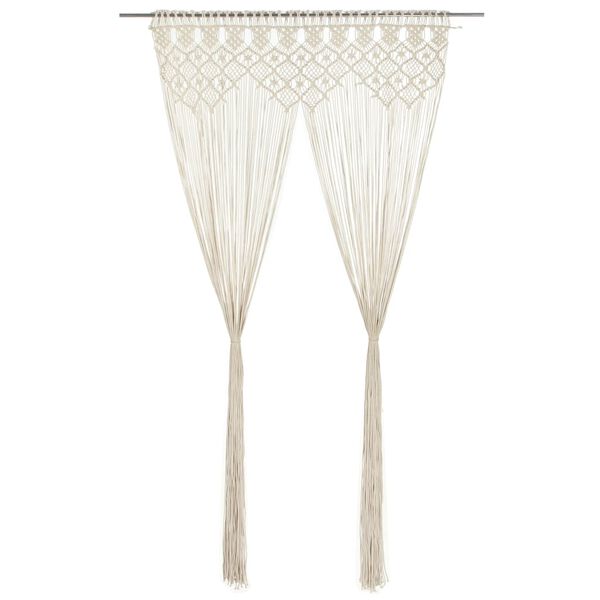 vidaXL Zavesa makrame 140x240 cm bombaž