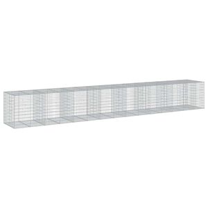 vidaXL Gabionska ko&scaron;ara s pokrovom 750x100x100 cm pocinkano železo