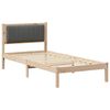 vidaXL Posteljni okvir z oblazinjenim vzglavjem Temno siva 90 x 190 cm