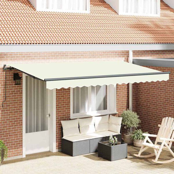 vidaXL Retraktilna tenda krema 350 x 200 cm blago