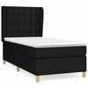 vidaXL Box spring postelja z vzmetnico črn 90x190 cm blago