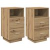 vidaXL Nočne omarice z 2 predaloma 2 kosa artisan hrast 36x36x68 cm