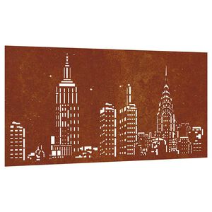 vidaXL Vrtna stenska dekoracija 105x55 cm corten jeklo panorama
