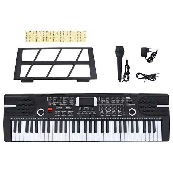 vidaXL 61 tipk Piano Electric Keyboard z glasbenim stojalom za otroke
