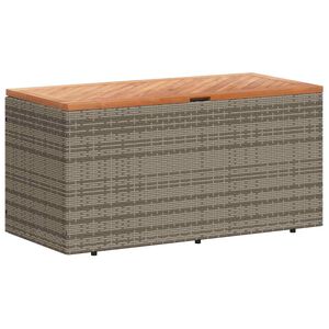 vidaXL Vrtna &scaron;katla za shranjevanje siva 110x50x54 cm PE ratan akacija