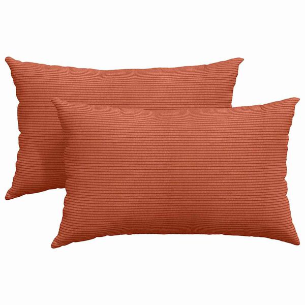 vidaXL Blazine za kavč 2 pcs Rdeče oranžna 50 x 30 cm Žametna tkanina