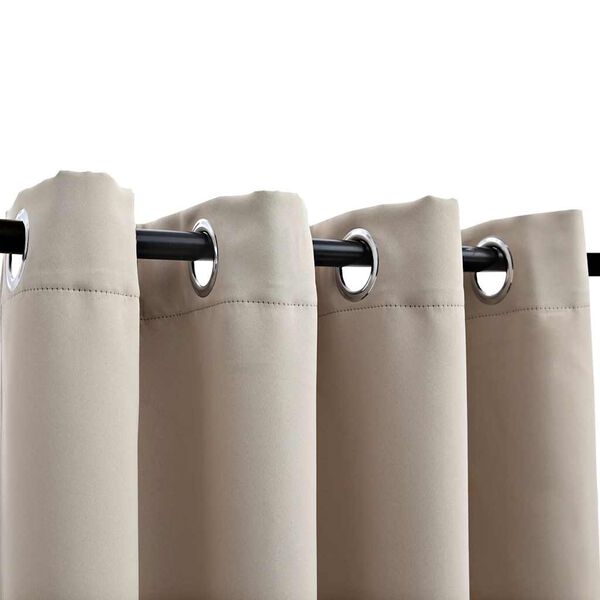 vidaXL Zatemnitvene zavese s kovinskimi obročki 2 kosa bež 140x175 cm