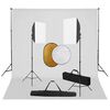 vidaXL Foto studijski komplet s softboxi, ozadjem in odbojnikom