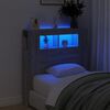 vidaXL LED posteljno vzglavje siva sonoma 100x18,5x103,5 cm inž. les