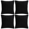 vidaXL Prevleke za blazine 4 kosi blago 80x80 cm črne barve