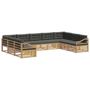vidaXL Zunanja garnitura za sedenje 9 kos Bela in antracit