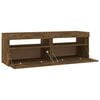 vidaXL TV omarica z LED lučkami dimljeni hrast 120x35x40 cm