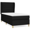 vidaXL Box spring postelja z vzmetnico črna 100x200 cm blago