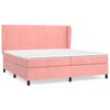 vidaXL Box spring postelja z vzmetnico roza 200x200 cm žamet