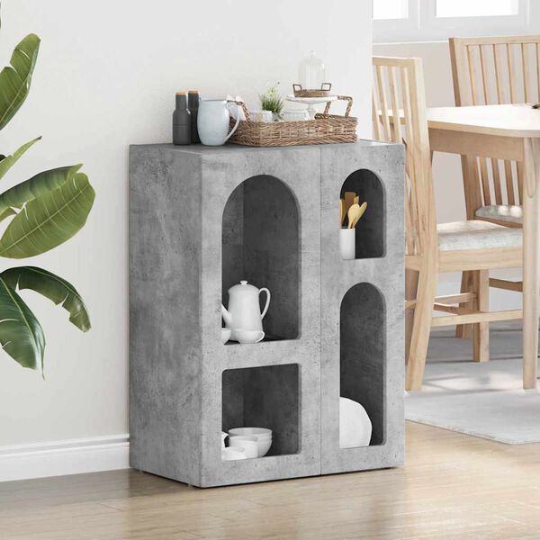 vidaXL Strani &scaron;al Betonsko siva 59 x 35 x 80.5 cm Konstruiran les