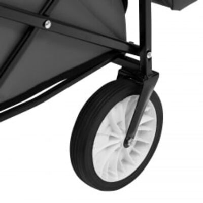 vidaXL Zložljiv ročni voziček s streho jeklen siv
