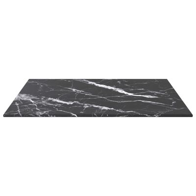 vidaXL Mizna plošča črna 50x50 cm 6 mm kaljeno steklo z marmorjem