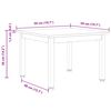 vidaXL Klubska miza Bela 50 x 50 x 36 cm Masivno borovo les