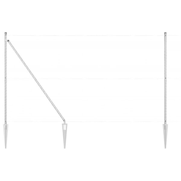 vidaXL Steber ograje. 13 pcs srebrna Jeklo