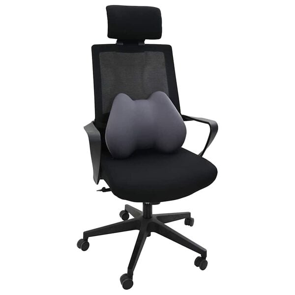 vidaXL Vzglavnik z blazino Siva 42 x 32 x 14 cm Poliester