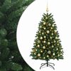 vidaXL Umetno božično drevesce, srednje zeleno, z bunkicami 150 cm