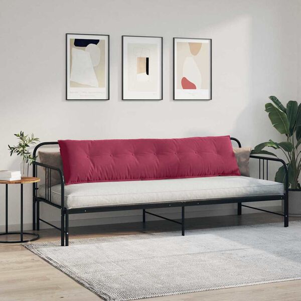 vidaXL Poglavni vzglavnik Vinorodna rdeča 200 x 50 cm Žametna tkanina