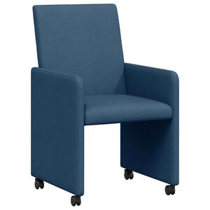 vidaXL Jedilni stoli s kolesi 2 kos blago Modra 57 x 66 x 94 cm