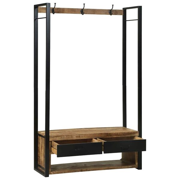 vidaXL Stojalo za Oblačila Rjava 110 x 40 x 185 cm Trden mangov les