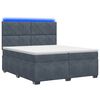 vidaXL Postelja boxspring z vzmetnico Temno siva 200 x 200 cm Žamet